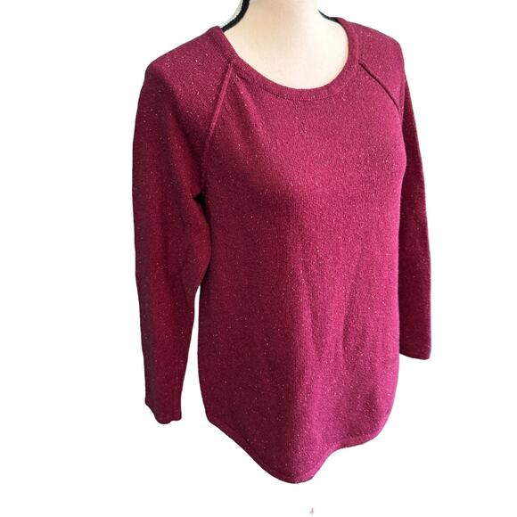 Karen Scott Maroon Confetti Knit Pullover Sweater Women's Small - Picture 1 of 10